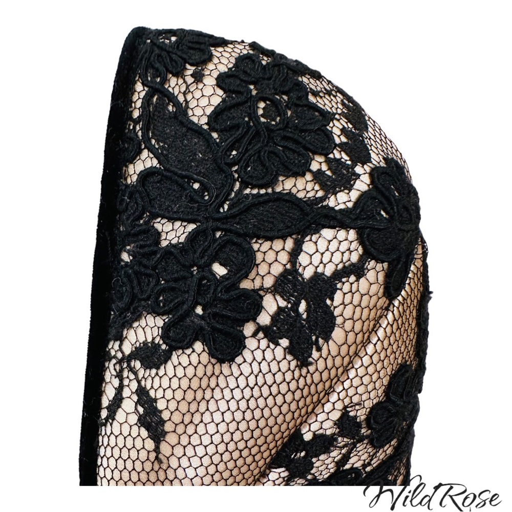 CHRISTIAN LOUBOUTIN “Lady Page” Black Floral Lace &Velvet Nude Heels SZ 36 - Picture 11 of 17